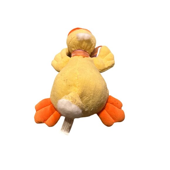 DanDee Collector's Choice Plush Duck Toy laying flat orange feet bow - Picture 2 of 6